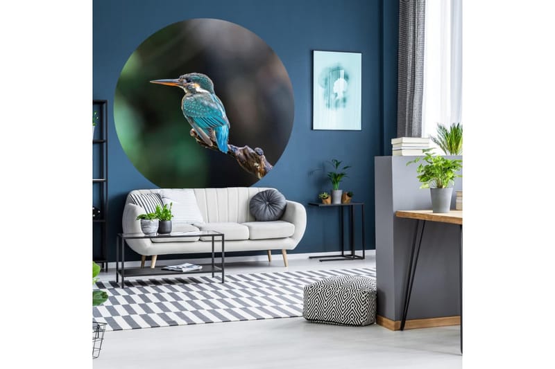 WallArt Tapetsirkel The Kingfisher 142,5 cm - Flerfarget - Innredning - Veggdekorasjon - Tapeter - Fototapeter