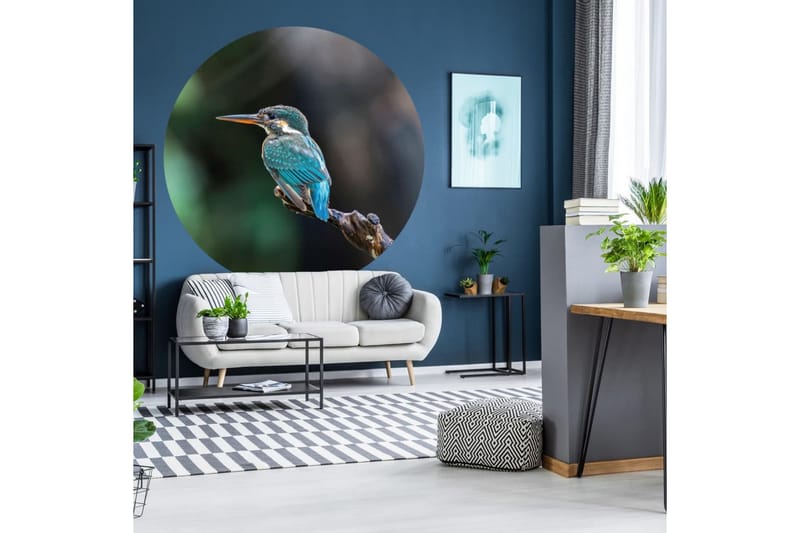 WallArt Tapetsirkel The Kingfisher 142,5 cm - Flerfarget - Fototapeter