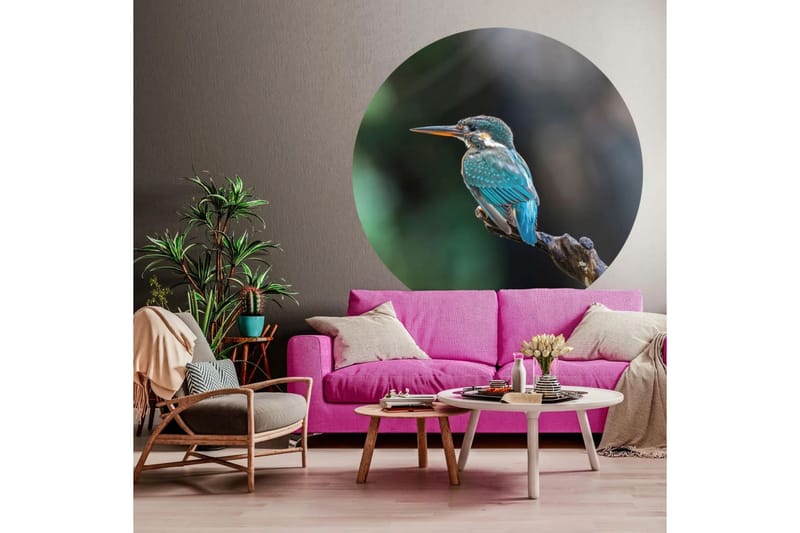 WallArt Tapetsirkel The Kingfisher 190 cm - Flerfarget - Fototapeter