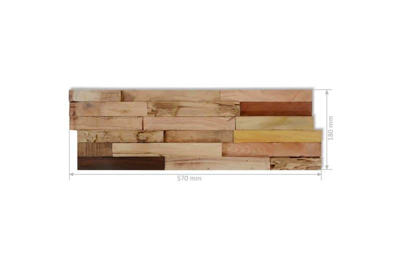 Veggkledninger 10 stk 1,03 m² gjenvunnet teak - Innredning - Veggdekorasjon