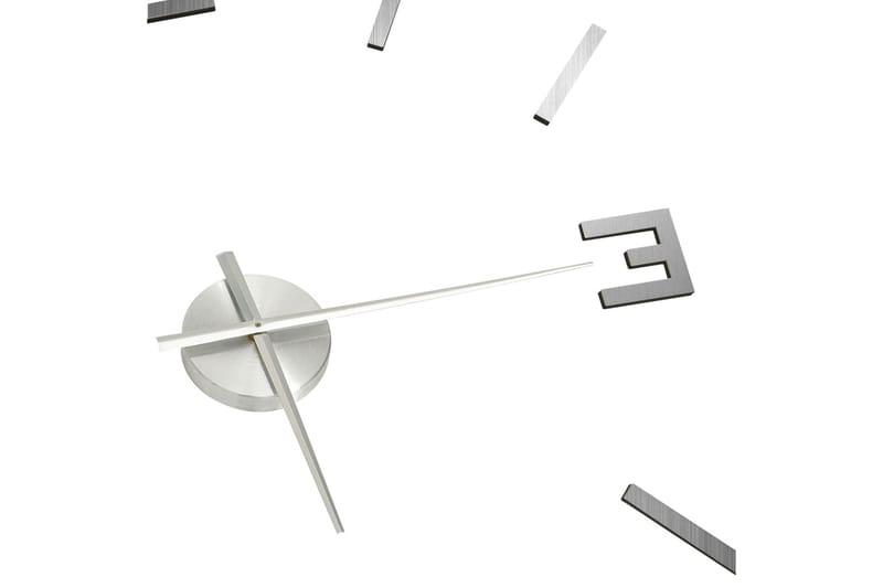 Veggklokke 3D moderne design sølv 100 cm XXL - Silver - Innredning - Veggdekorasjon - Veggklokke