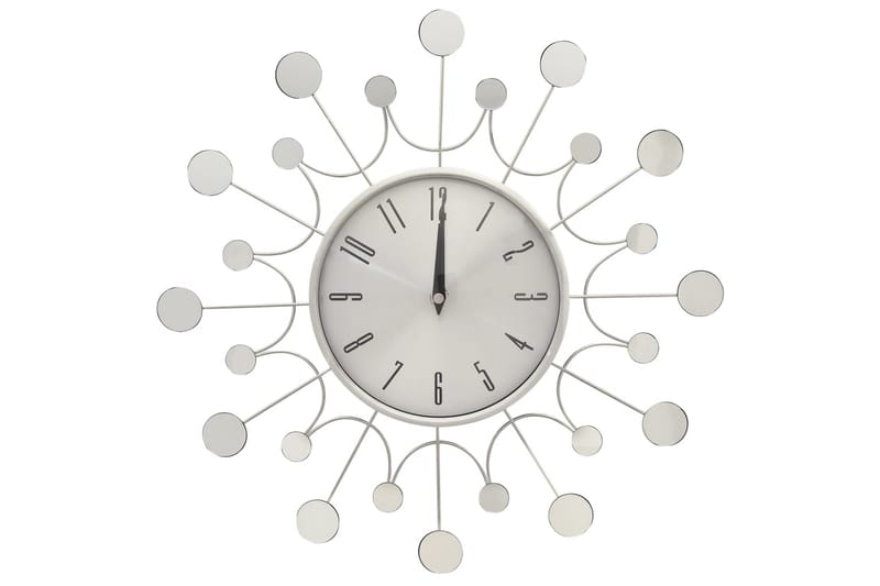 Veggklokke sølv 40 cm metall - Silver - Innredning - Veggdekorasjon - Veggklokke