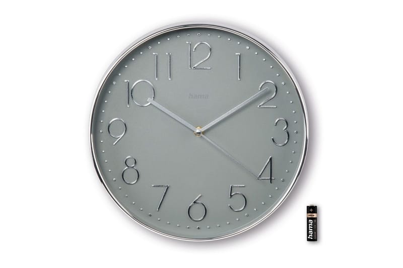 Veggur Hama Corsica 30 cm - Sølv - Innredning - Veggdekorasjon - Veggklokke