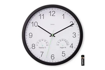 Veggur Hama Santorini 30 cm Svart - Svart - Innredning - Veggdekorasjon - Veggklokke