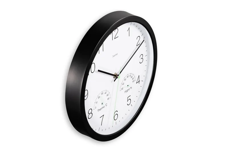 Veggur Hama Santorini 30 cm Svart - Svart - Innredning - Veggdekorasjon - Veggklokke
