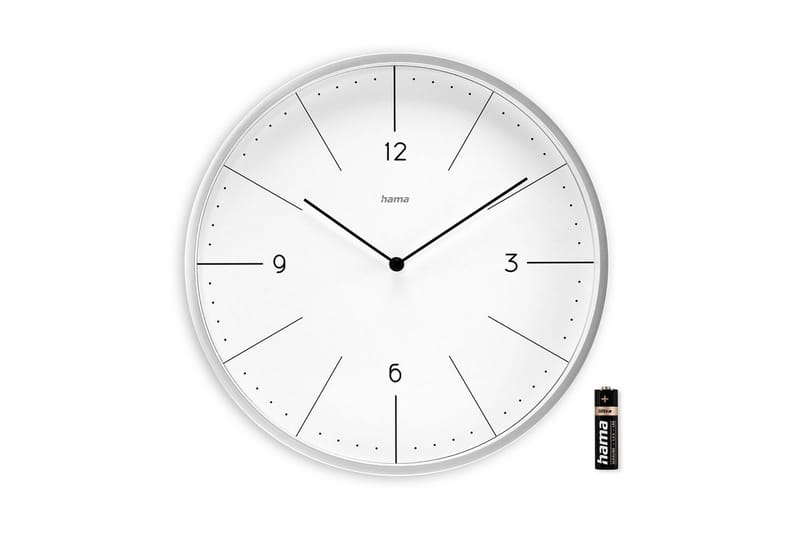 Veggur Hama Sardinia 30 cm Grå - Hvit - Innredning - Veggdekorasjon - Veggklokke