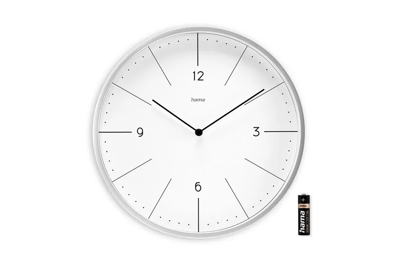 Veggur Hama Sardinia 30 cm Grå - Hvit - Innredning - Veggdekorasjon - Veggklokke
