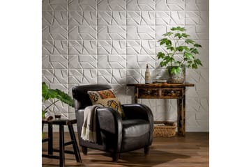 WallArt 3D Veggpanel Liam 12 stk GA-WA31 - Hvit - Innredning - Veggdekorasjon