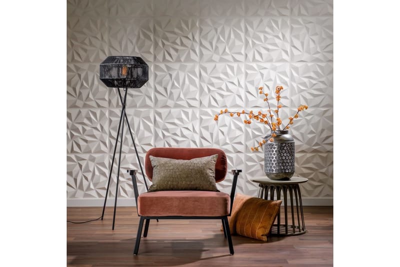 WallArt 3D Veggpanel puck 12 stk GA-WA27 - Hvit - Innredning - Veggdekorasjon