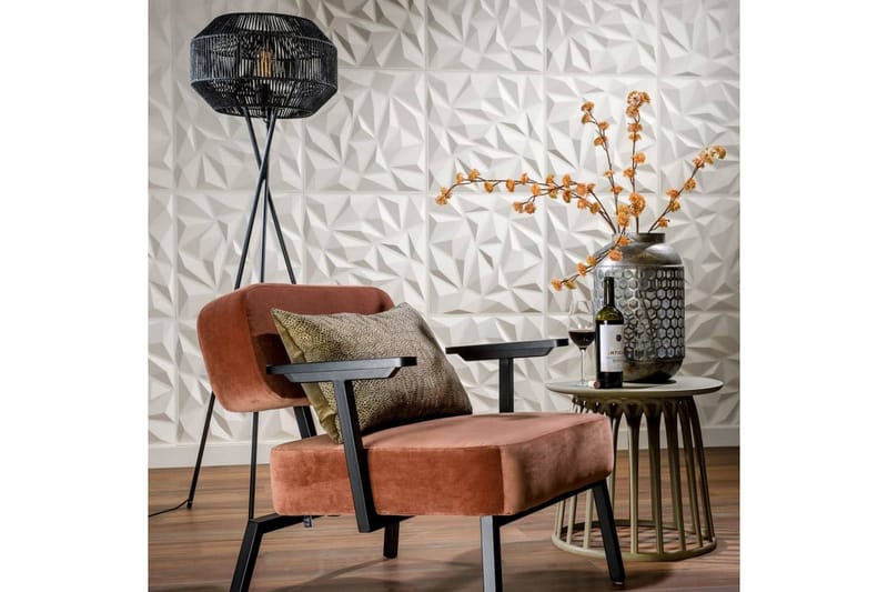WallArt 3D Veggpanel puck 12 stk GA-WA27 - Hvit - Innredning - Veggdekorasjon