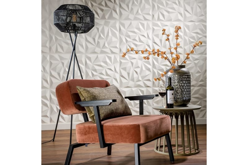 WallArt 3D Veggpaneler 24 stk GA-WA27 Puck - Hvit - Innredning - Veggdekorasjon