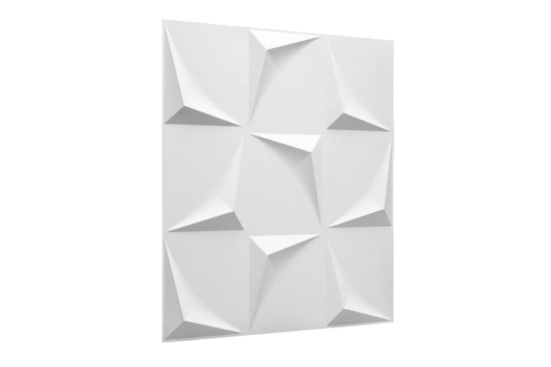 WallArt 3D-veggpaneler 24 stk GA-WA28 Beau - Hvit - Innredning - Veggdekorasjon