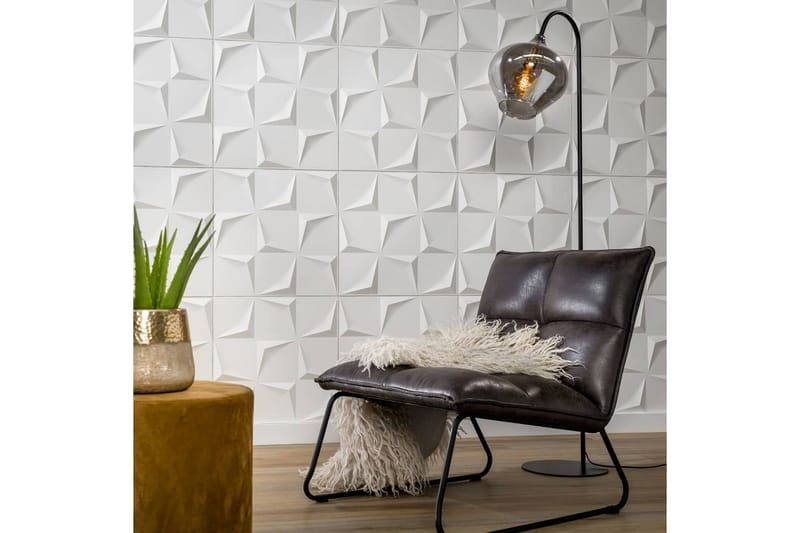 WallArt 3D-veggpaneler 24 stk GA-WA28 Beau - Hvit - Innredning - Veggdekorasjon