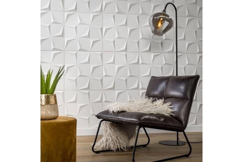 WallArt 3D-veggpaneler Beau 12 stk GA-WA28 - Hvit - Innredning - Veggdekorasjon
