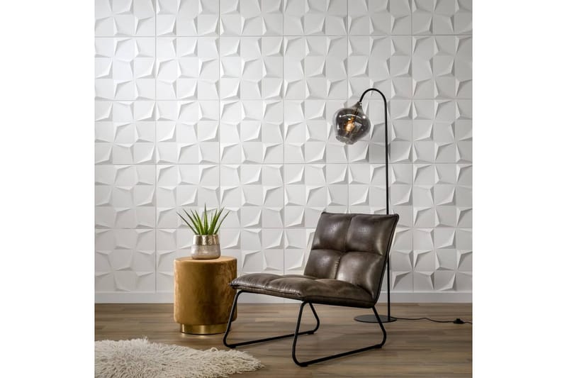 WallArt 3D-veggpaneler Beau 12 stk GA-WA28 - Hvit - Innredning - Veggdekorasjon