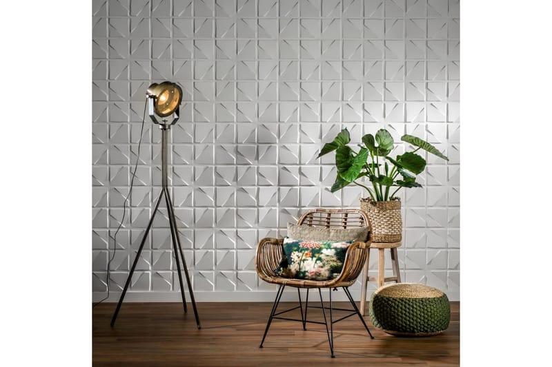 WallArt 3D-veggpaneler Feline 12 stk GA-WA29 - Hvit - Innredning - Veggdekorasjon