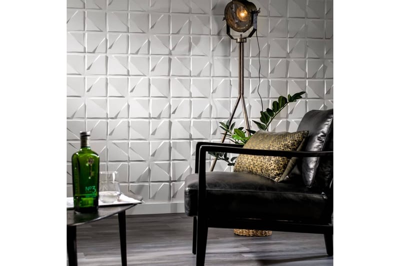 WallArt 3D-veggpaneler Feline 12 stk GA-WA29 - Hvit - Innredning - Veggdekorasjon