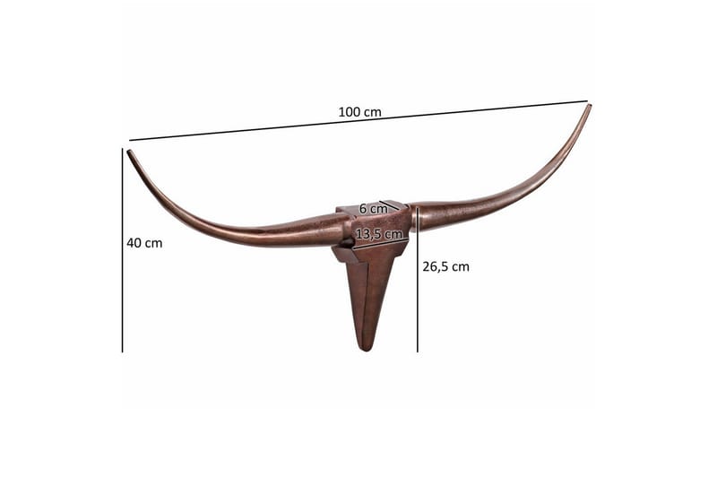 Veggdekorasjon Wohnling Okse Håndpolert Aluminium Industriell Bronse, 100 cm - Bronse, 100 cm - Innredning - Veggdekorasjon