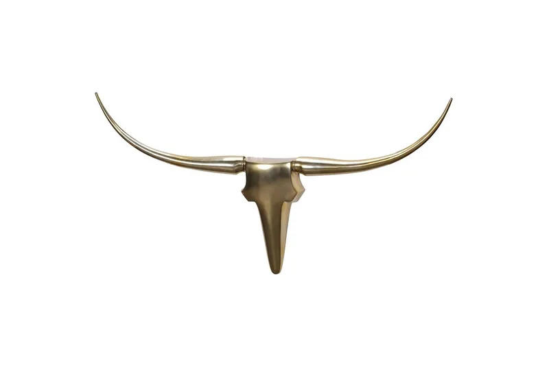 Veggdekorasjon Wohnling Okse Håndpolert Aluminium Industriell Gull, 125 cm, Gull, 125 cm