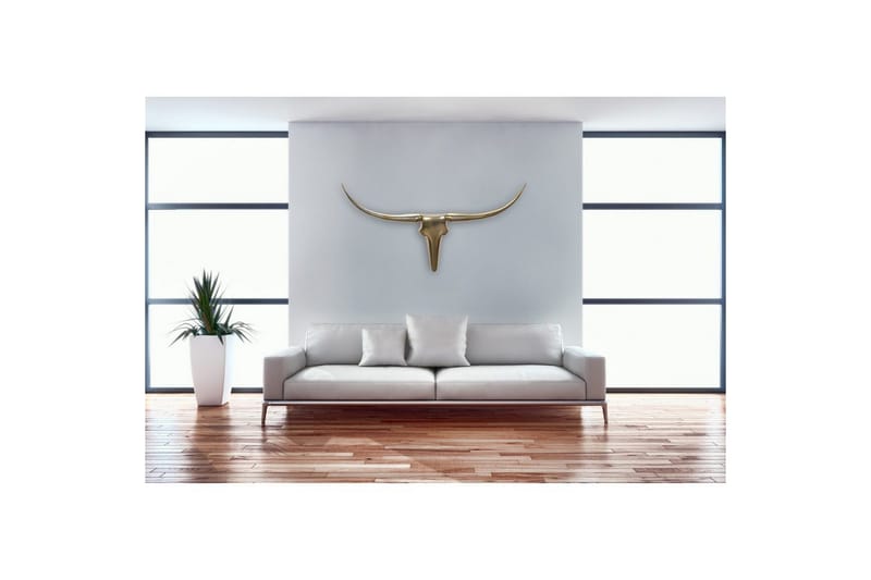 Veggdekorasjon Wohnling Okse Håndpolert Aluminium Industriell Gull, 125 cm - Gull, 125 cm - Innredning - Veggdekorasjon