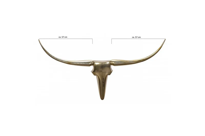 Veggdekorasjon Wohnling Okse Håndpolert Aluminium Industriell Gull, 125 cm - Gull, 125 cm - Innredning - Veggdekorasjon