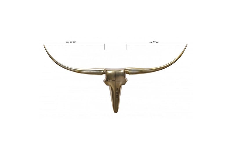Veggdekorasjon Wohnling Okse Håndpolert Aluminium Industriell Gull, 125 cm - Gull, 125 cm - Innredning - Veggdekorasjon