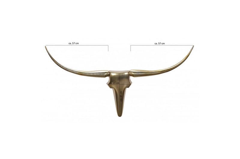 Veggdekorasjon Wohnling Okse Håndpolert Aluminium Industriell Gull, 125 cm - Gull, 125 cm - Innredning - Veggdekorasjon