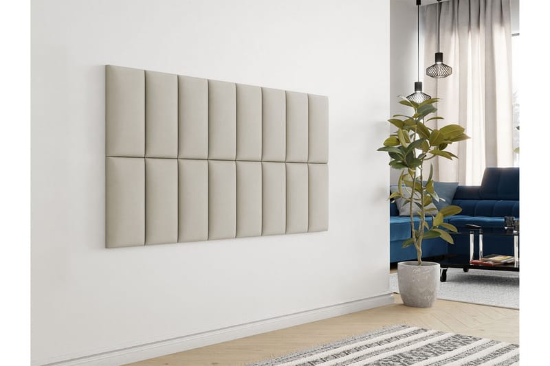 Zaratuz Veggpanel 20x4x40 cm Stoppet - Fløyel/Beige - Veggplater - Veggdekorasjon