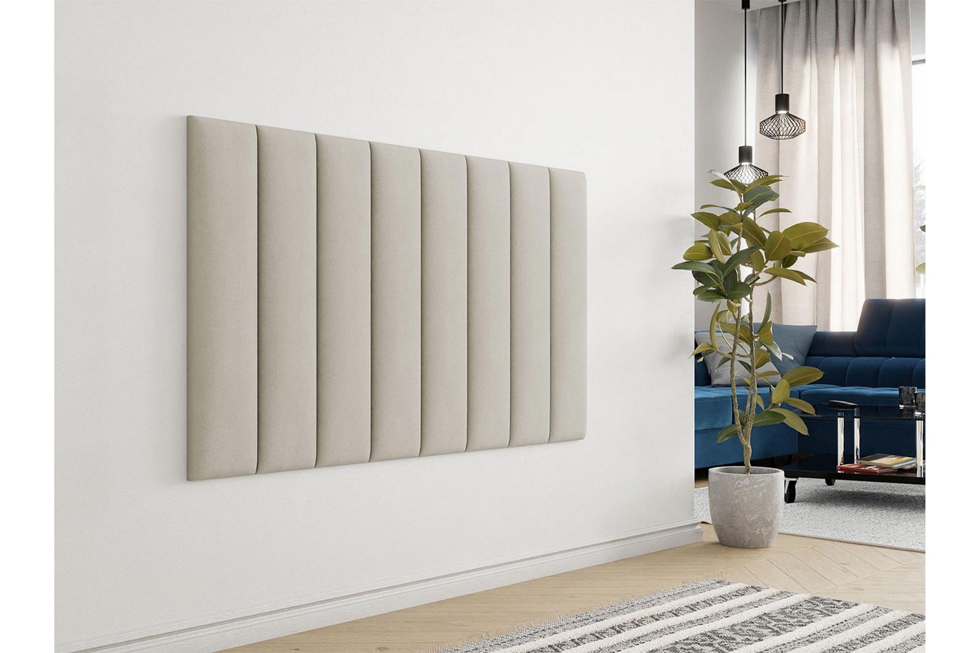 Zaratuz Veggpanel 20x4x80 cm Stoppet - Fløyel/Beige - Innredning - Veggdekorasjon