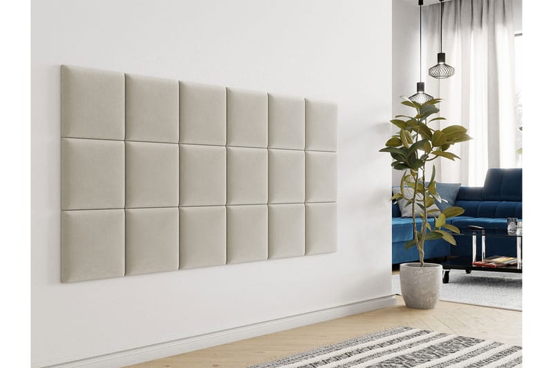 Zaratuz Veggpanel 30x4x30 cm Stoppet - Fløyel/Beige - Innredning - Veggdekorasjon