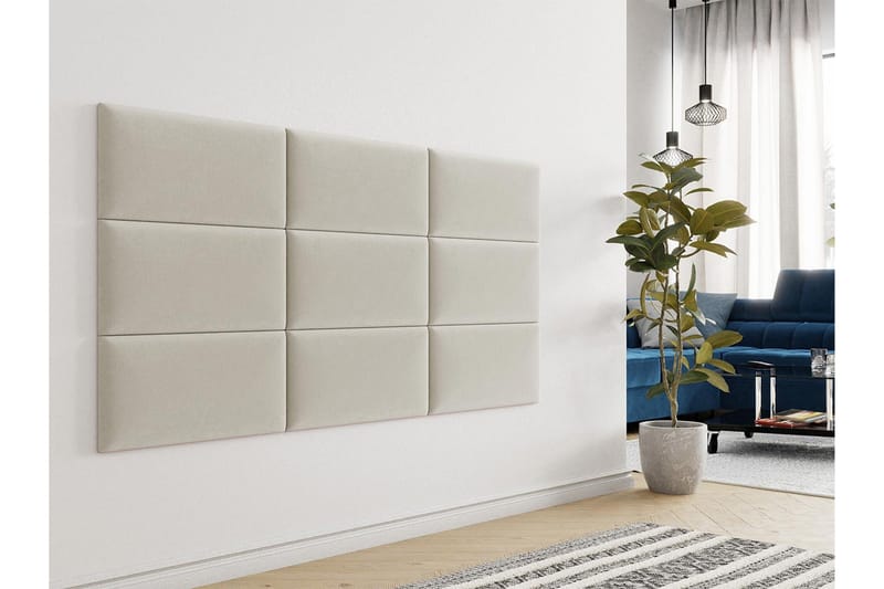 Zaratuz Veggpanel 30x4x60 cm Stoppet - Fløyel/Beige - Veggplater - Veggdekorasjon