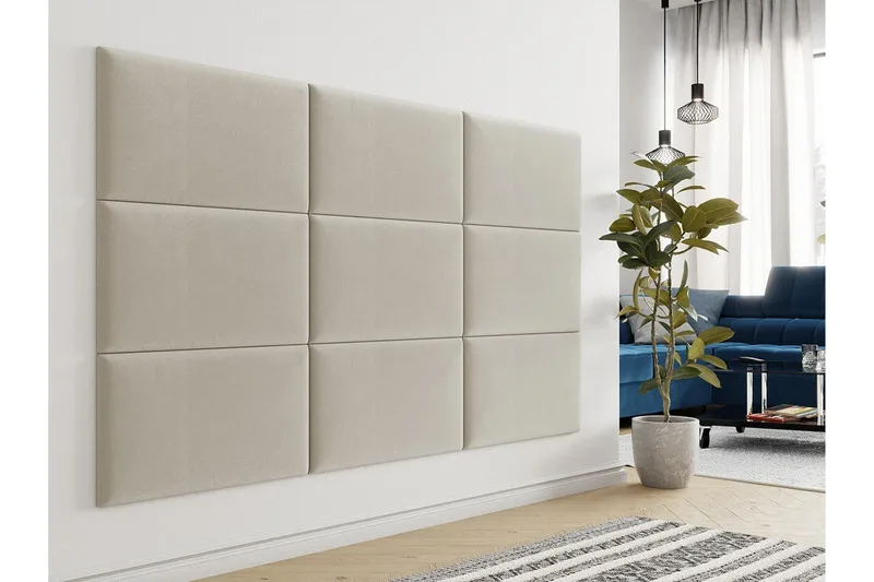 Zaratuz Veggpanel 40x4x70 cm Stoppet - Fløyel/Beige - Innredning - Veggdekorasjon