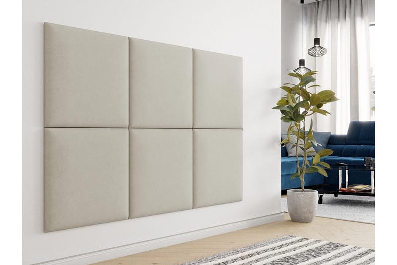 Zaratuz Veggpanel 60x4x60 cm Stoppet - Fløyel/Beige - Veggplater - Veggdekorasjon