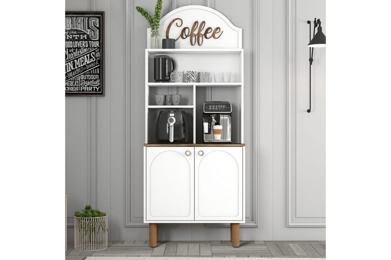 Bar Kaffeskap To Hvit / Eik - Hvit / Eik - Husholdning - Bar & vin - Barmøbler - Bardisk
