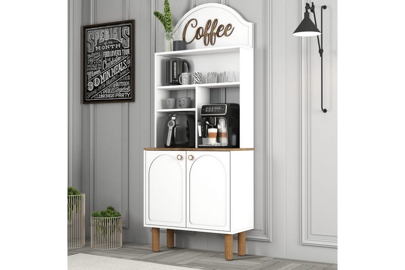 Bar Kaffeskap To Hvit / Eik - Hvit / Eik - Husholdning - Bar & vin - Barmøbler - Bardisk