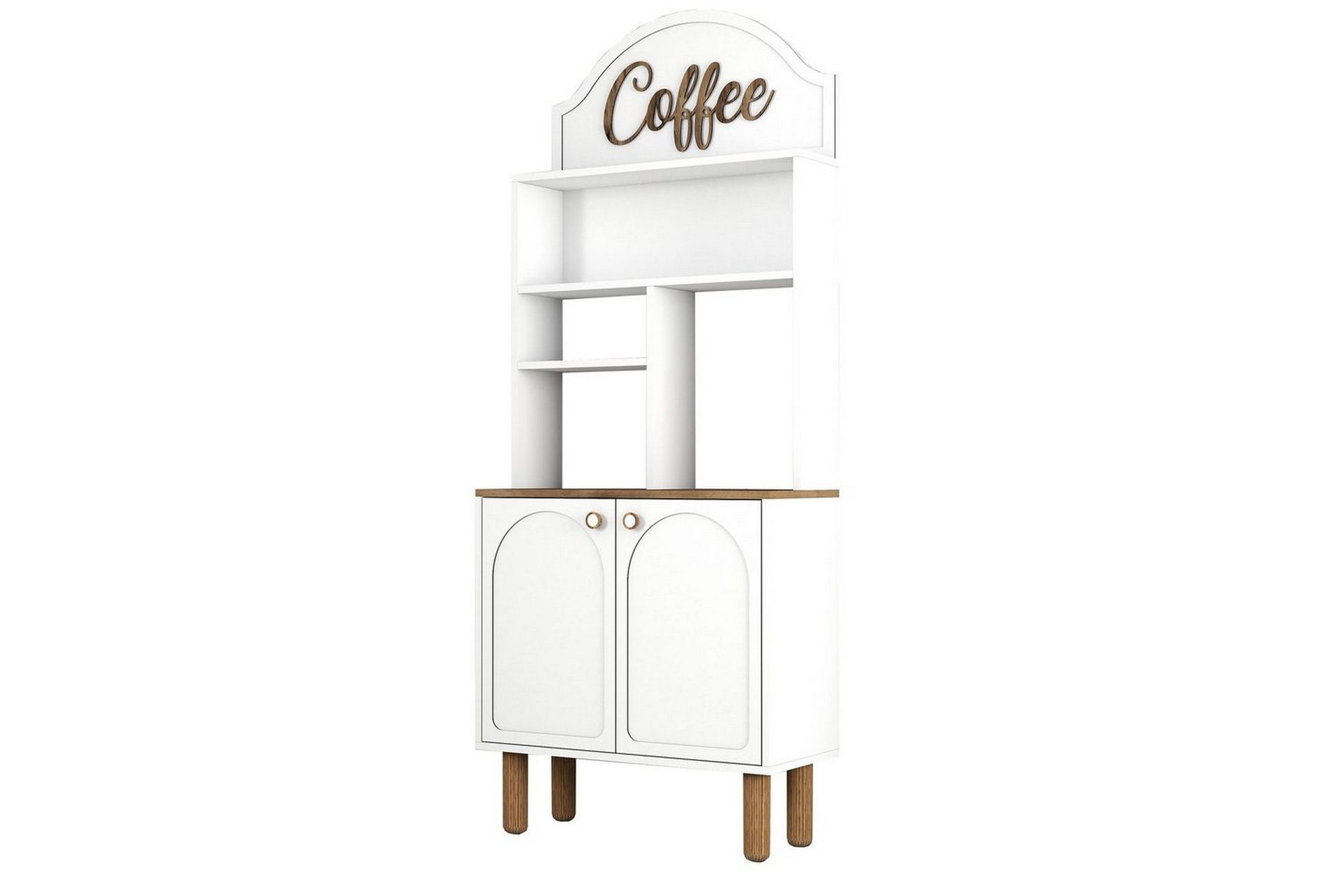 Bar Kaffeskap To Hvit / Eik - Hvit / Eik