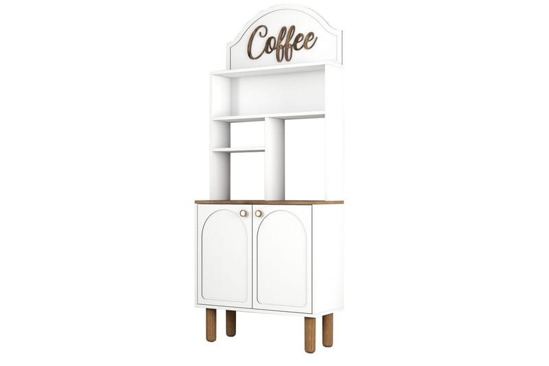 Bar Kaffeskap To Hvit / Eik, Hvit / Eik