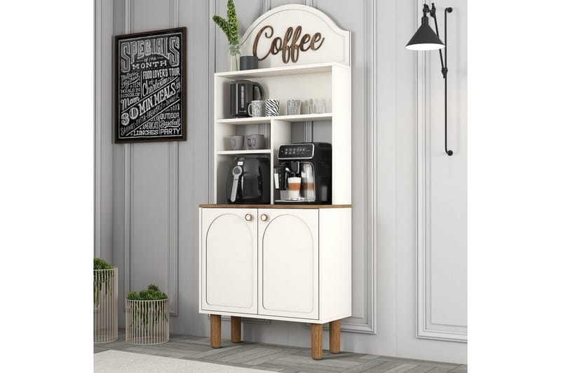 Bar Kaffeskap To Krem / Eik - Krem / Eik - Møbler - Bord