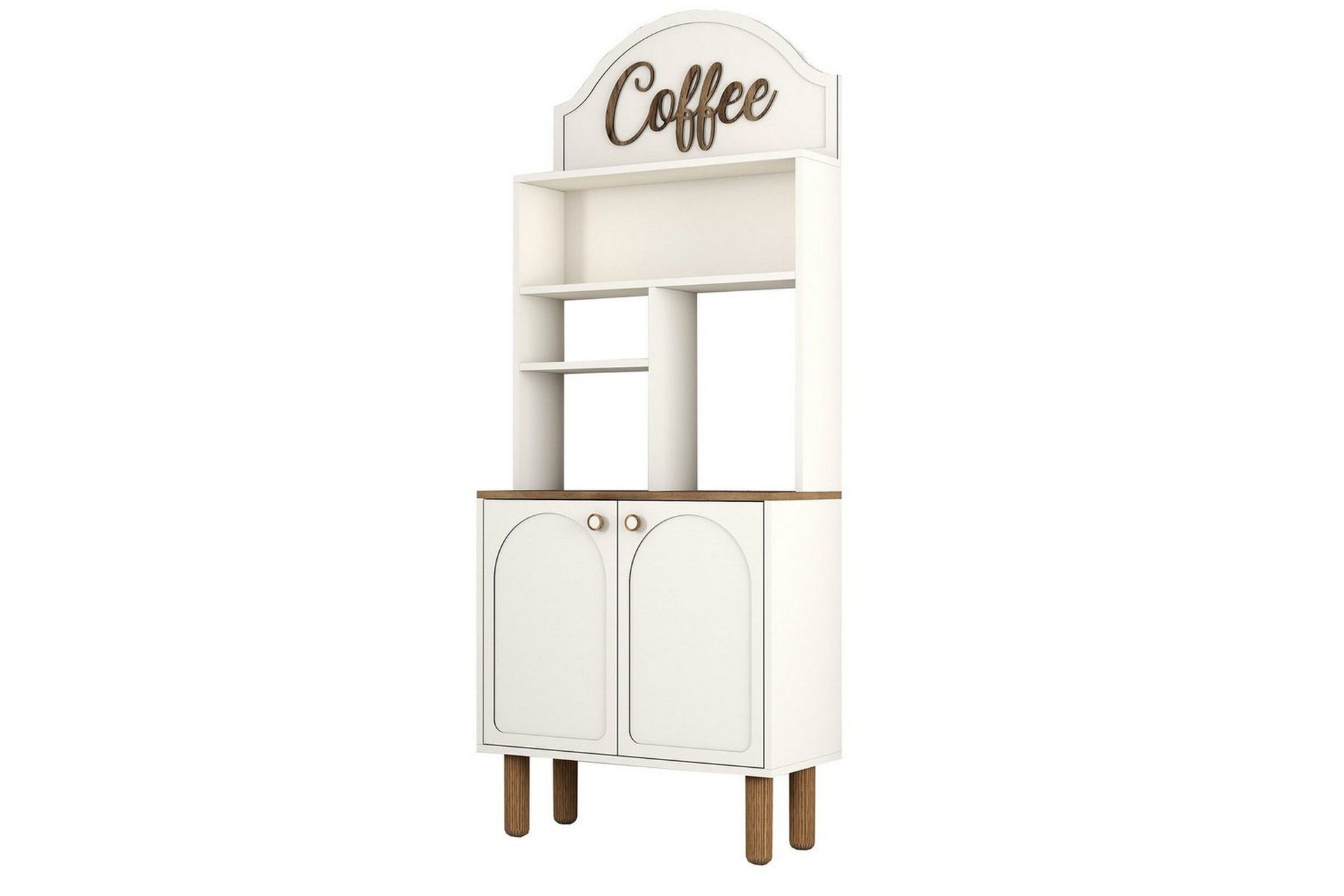 Bar Kaffeskap To Krem / Eik - Krem / Eik