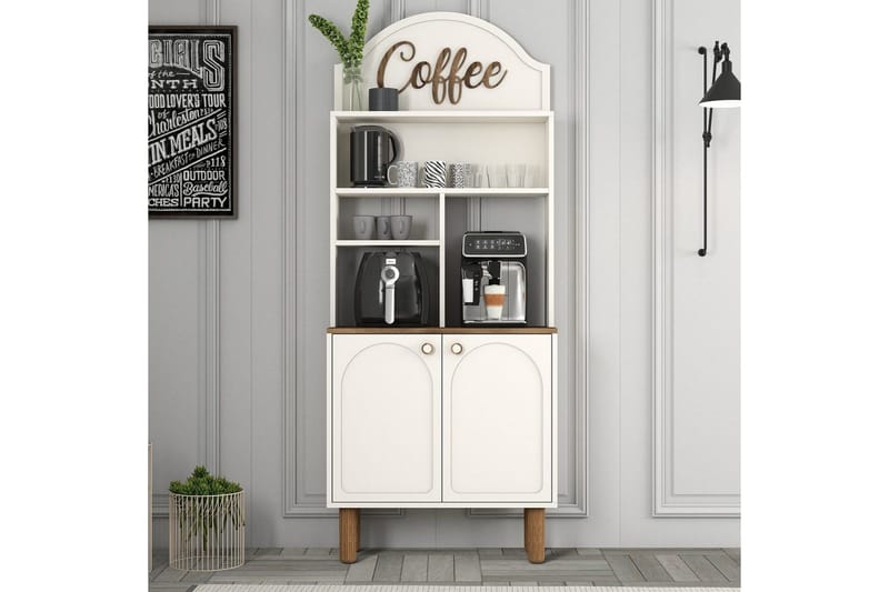 Bar Kaffeskap To Krem / Eik - Krem / Eik - Møbler - Bord