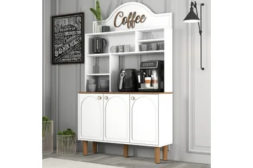 Bar Kaffeskap Tre Hvit / Eik - Hvit / Eik - Møbler - Bord