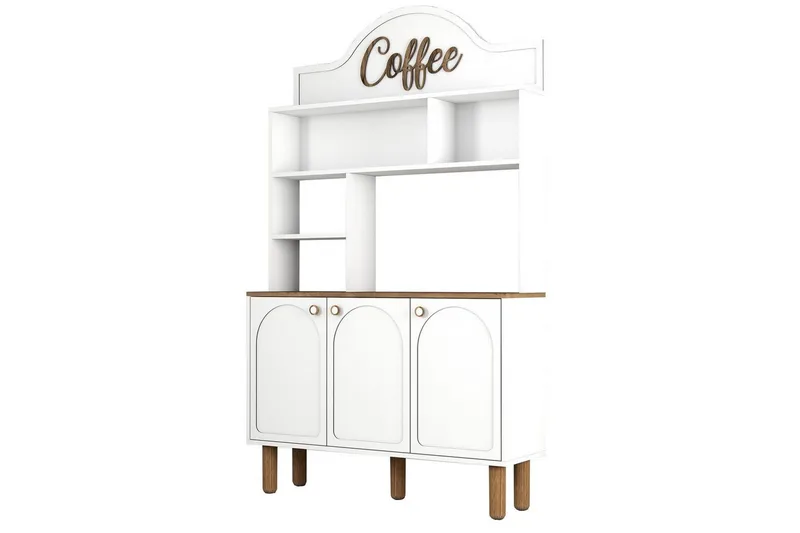 Bar Kaffeskap Tre Hvit / Eik - Hvit / Eik - Møbler - Bord