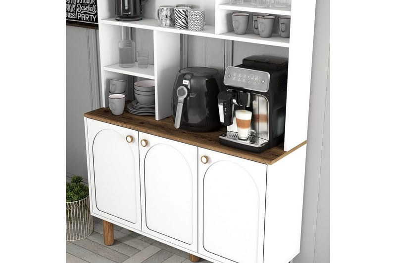Bar Kaffeskap Tre Hvit / Eik - Hvit / Eik - Møbler - Bord