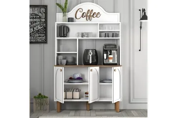 Bar Kaffeskap Tre Hvit / Eik - Hvit / Eik - Møbler - Bord