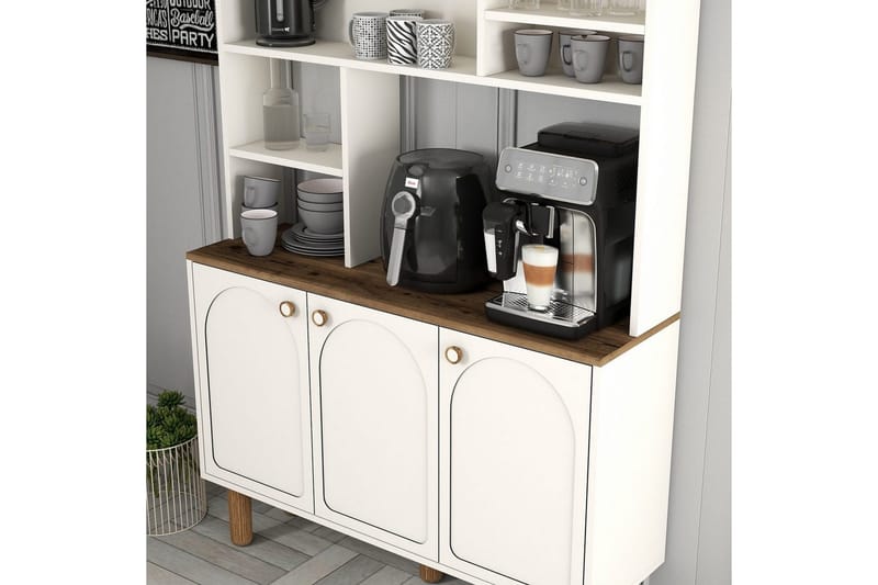 Bar Kaffeskap Tre Krem / Eik - Krem / Eik - Husholdning - Bar & vin - Barmøbler - Bardisk