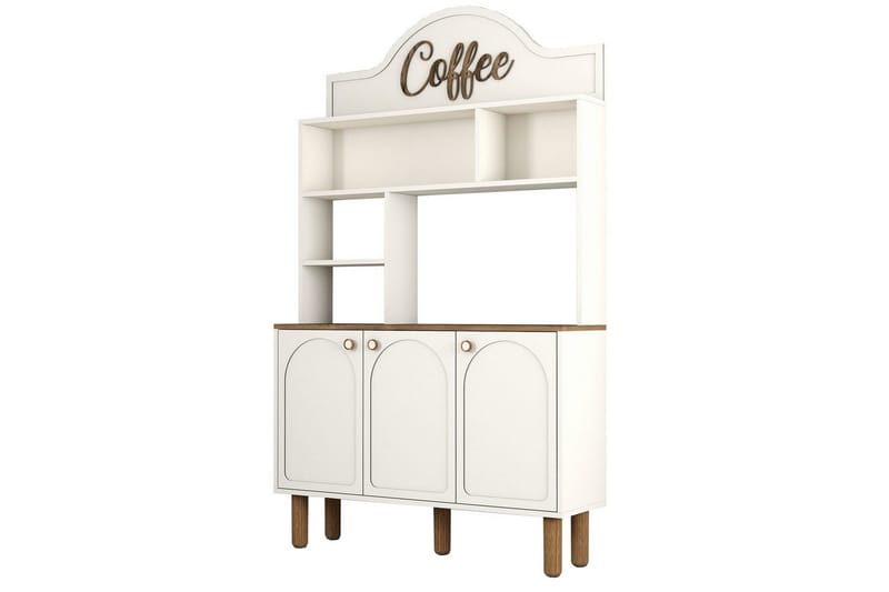 Bar Kaffeskap Tre Krem / Eik, Krem / Eik