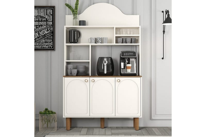 Bar Kaffeskap Tre Krem / Eik - Krem / Eik - Husholdning - Bar & vin - Barmøbler - Bardisk