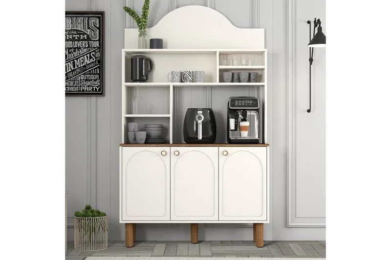 Bar Kaffeskap Tre Krem / Eik - Krem / Eik - Husholdning - Bar & vin - Barmøbler - Bardisk