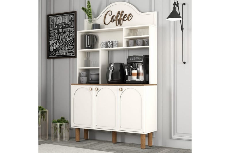 Bar Kaffeskap Tre Krem / Eik - Krem / Eik - Husholdning - Bar & vin - Barmøbler - Bardisk