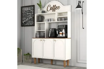 Bar Kaffeskap Tre Krem / Eik - Krem / Eik - Husholdning - Bar & vin - Barmøbler - Bardisk